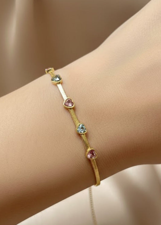 Aurora Heart Charm Bracelet by Zarosh Jewel