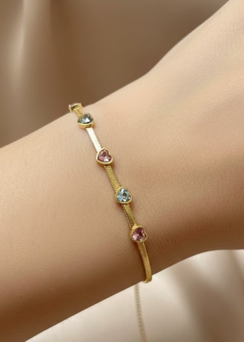 Aurora Heart Charm Bracelet by Zarosh Jewel
