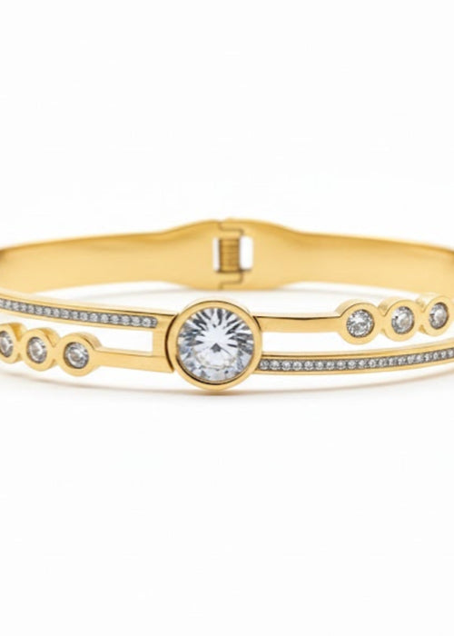 Shop the Aurora Solitaire Gold Bracelet from Zarosh Jewel