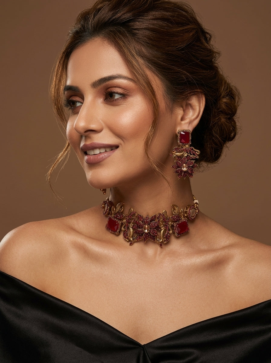 Baheera Heritage Choker Set by Zarosh Jewel