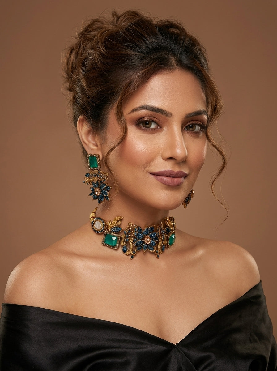 Shop the Baheera Heritage Choker Set from Zarosh Jewel