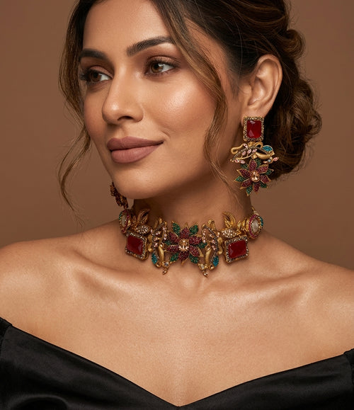 Shop the Baheera Heritage Choker Set from Zarosh Jewel