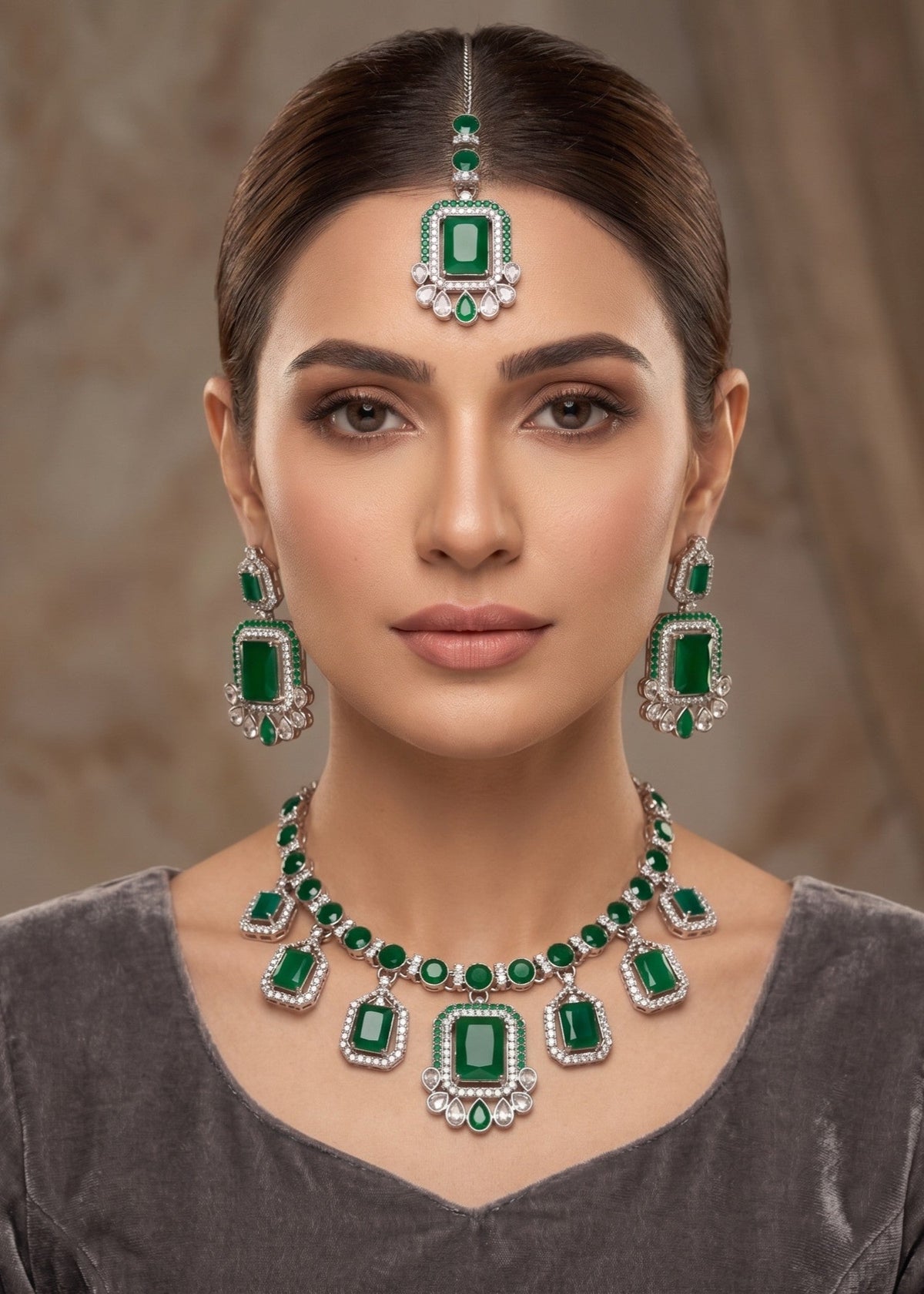 Barkha Heritage Necklace Set by Zarosh Jewel