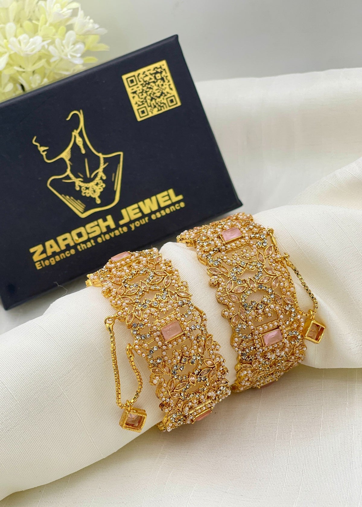 Shop the Bisma Openable Bangle Set from Zarosh Jewel