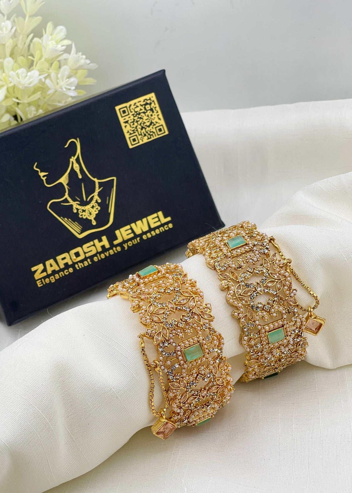 Shop the Bisma Openable Bangle Set from Zarosh Jewel