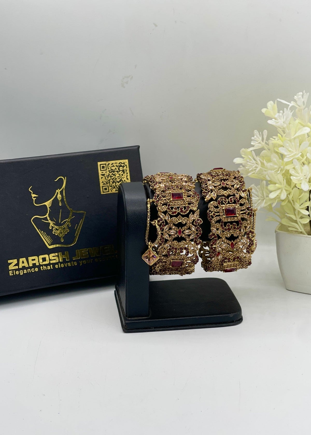 Shop the Bisma Openable Bangle Set from Zarosh Jewel