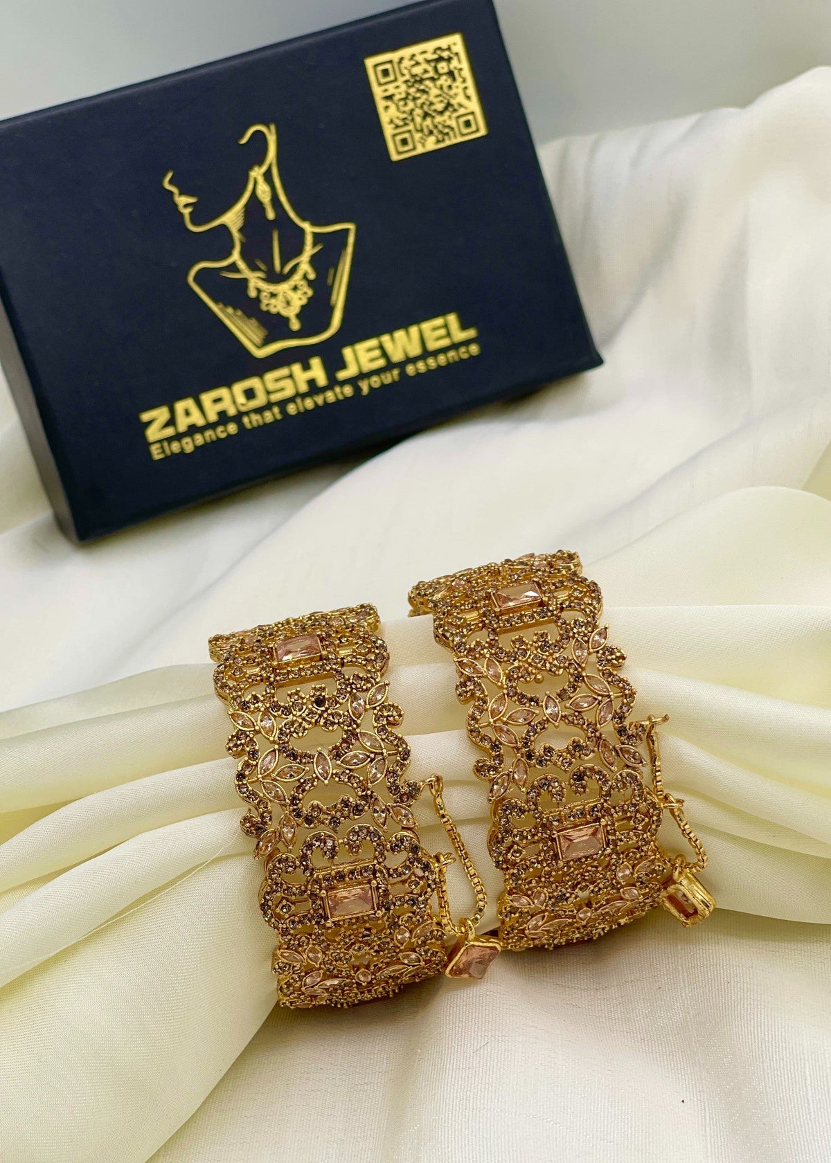 Shop the Bisma Openable Bangle Set from Zarosh Jewel