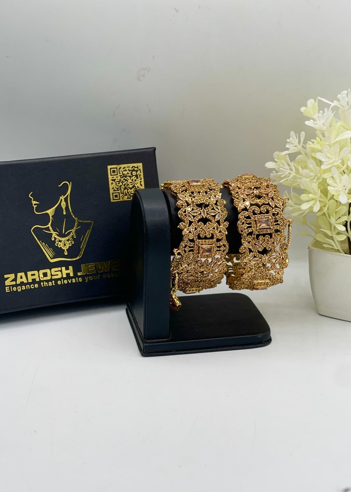 Shop the Bisma Openable Bangle Set from Zarosh Jewel