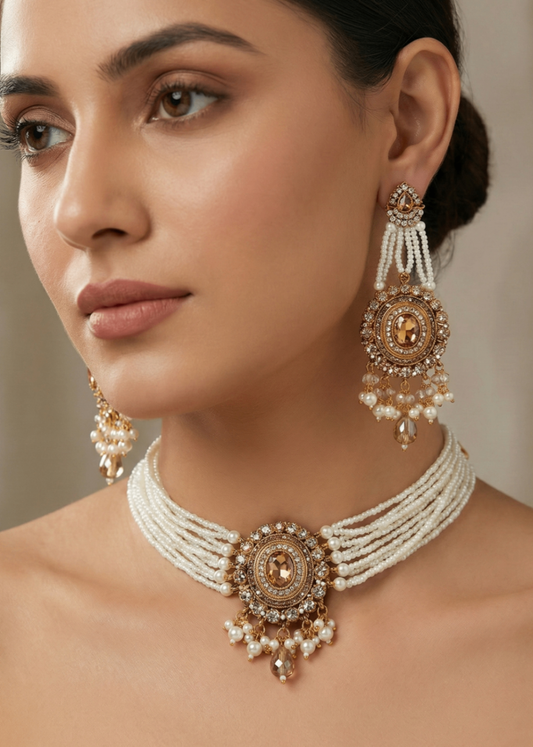 Blossom Choker Set by Zarosh Jewel