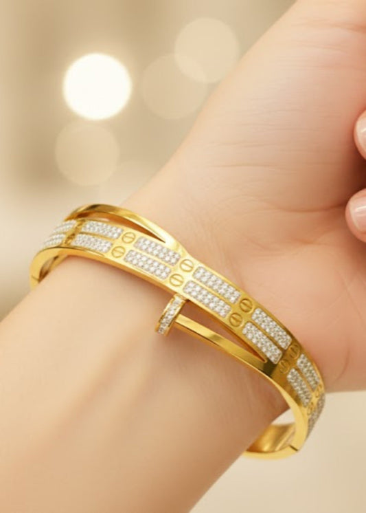 Bolt Luxe Gold Bracelet by Zarosh Jewel