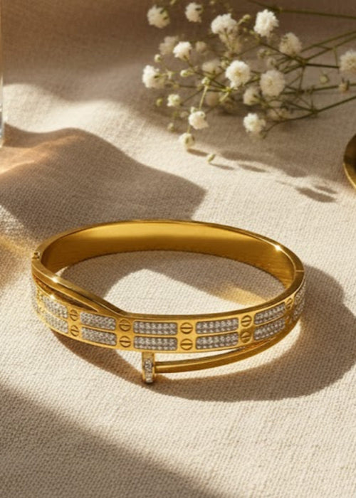 Shop the Bolt Luxe Gold Bracelet from Zarosh Jewel
