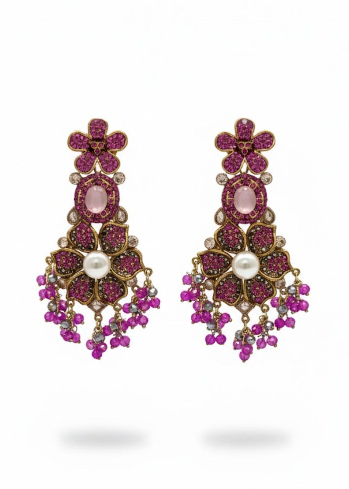 Shop the Bridal Pearl Floral Earring from Zarosh Jewel