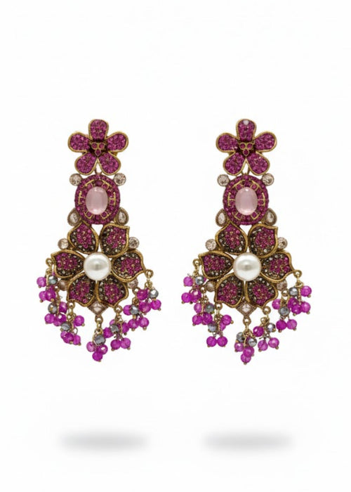 Shop the Bridal Pearl Floral Earring from Zarosh Jewel