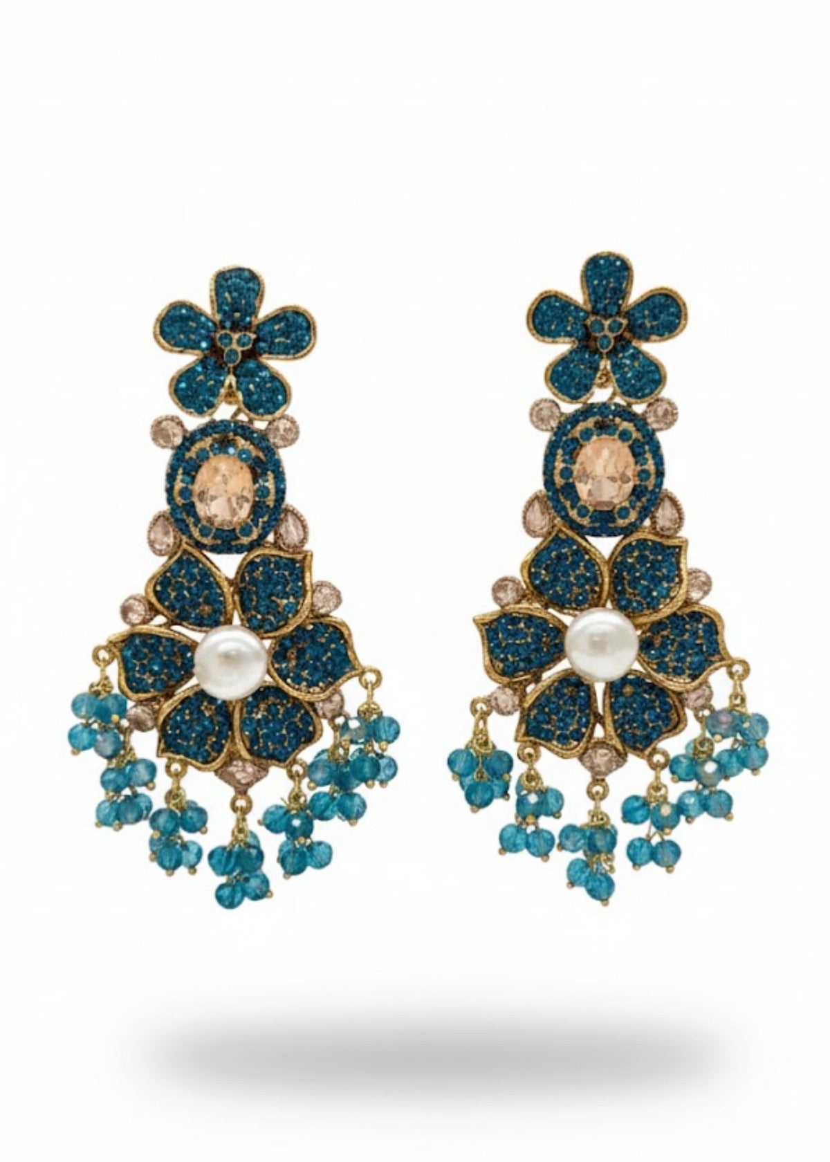 Shop the Bridal Pearl Floral Earring from Zarosh Jewel