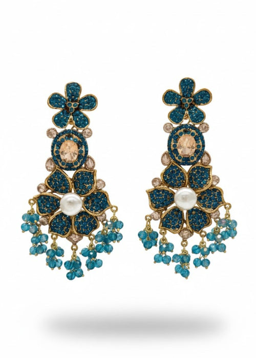 Shop the Bridal Pearl Floral Earring from Zarosh Jewel