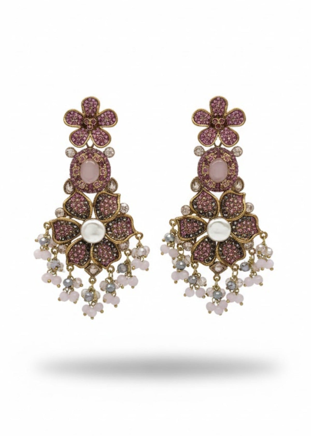 Shop the Bridal Pearl Floral Earring from Zarosh Jewel