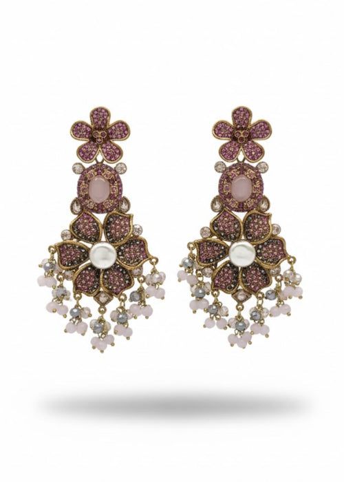 Shop the Bridal Pearl Floral Earring from Zarosh Jewel
