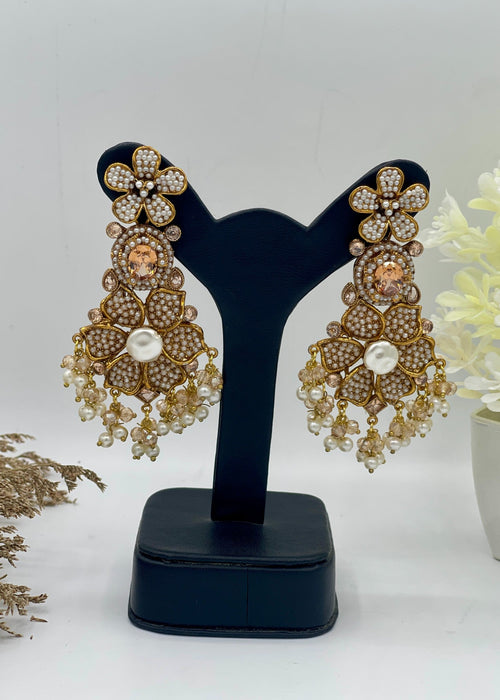 Shop the Bridal Pearl Floral Earring from Zarosh Jewel