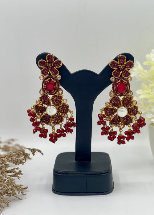 Shop the Bridal Pearl Floral Earring from Zarosh Jewel