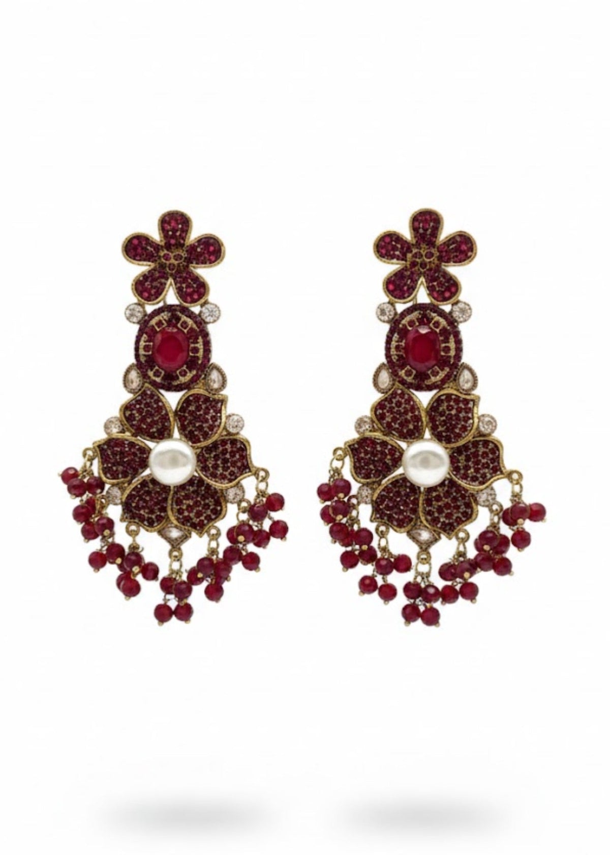 Shop the Bridal Pearl Floral Earring from Zarosh Jewel