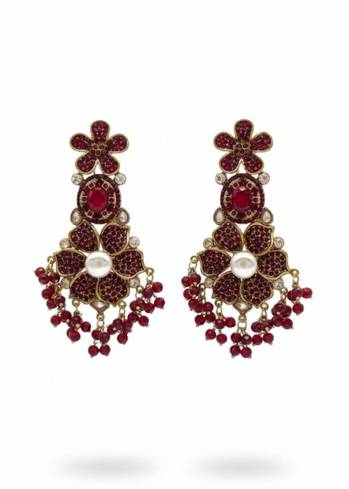Shop the Bridal Pearl Floral Earring from Zarosh Jewel