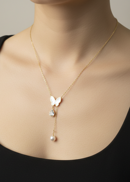 Butterfly Drop Locket by Zarosh Jewel