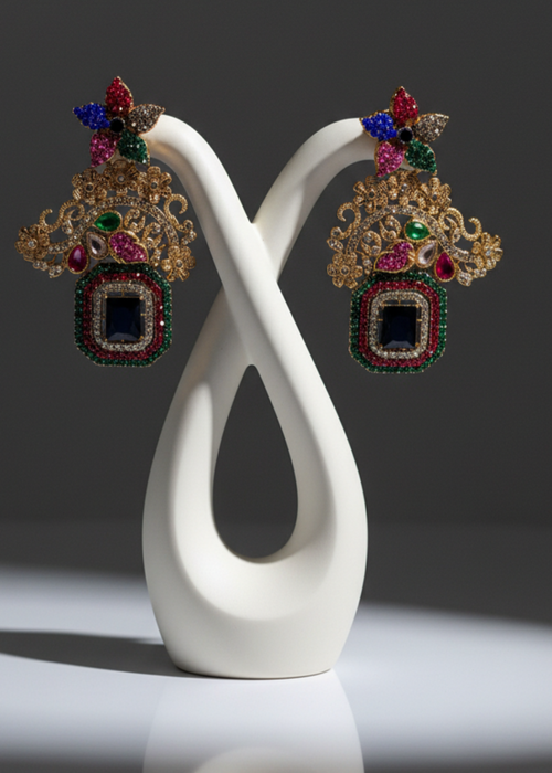 Shop the Celeste Radiant Drop Earrings from Zarosh Jewel