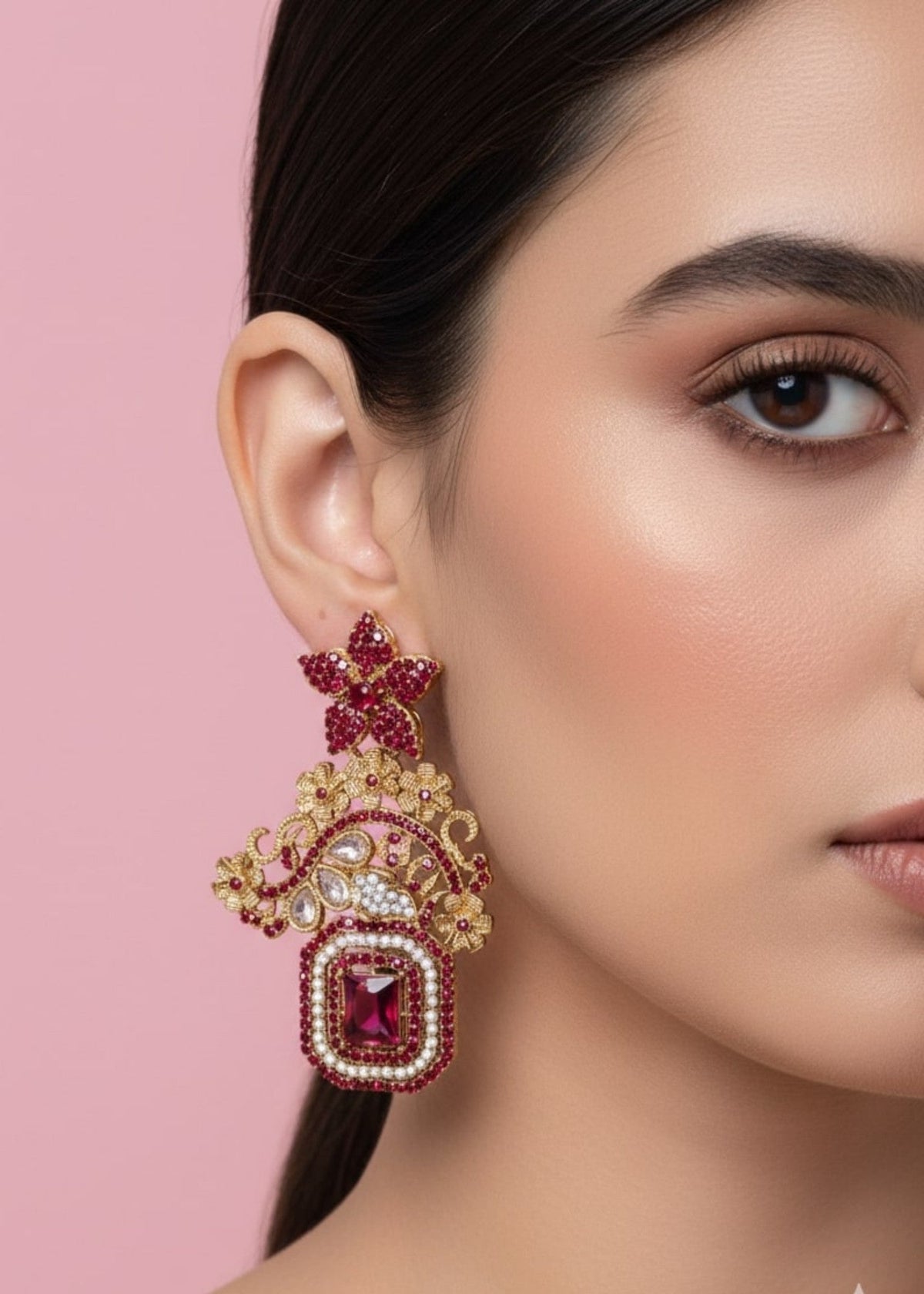 Shop the Celeste Radiant Drop Earrings from Zarosh Jewel
