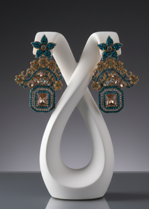 Shop the Celeste Radiant Drop Earrings from Zarosh Jewel