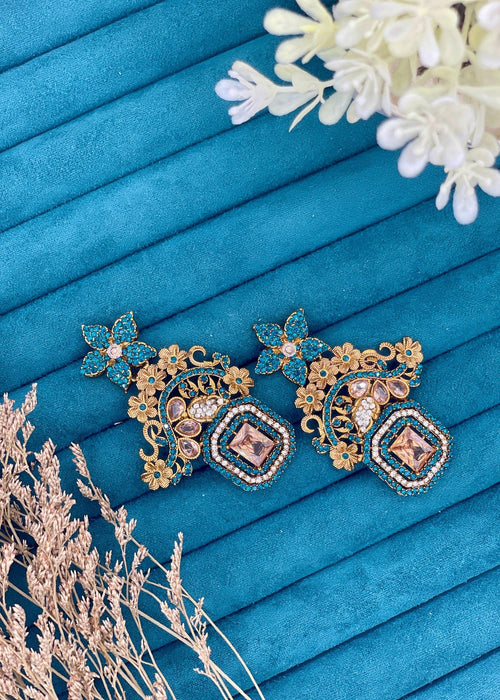 Shop the Celeste Radiant Drop Earrings from Zarosh Jewel