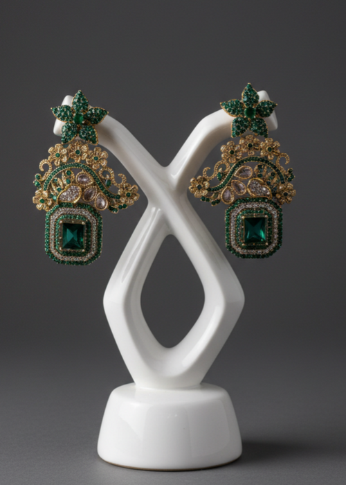 Shop the Celeste Radiant Drop Earrings from Zarosh Jewel