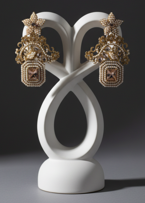 Shop the Celeste Radiant Drop Earrings from Zarosh Jewel