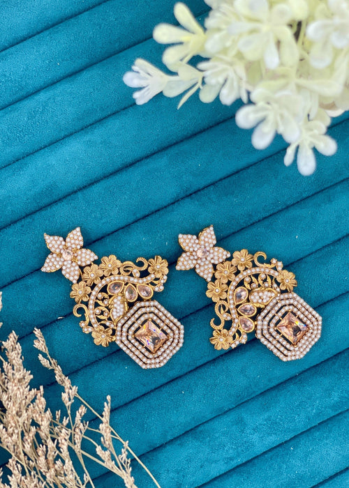 Shop the Celeste Radiant Drop Earrings from Zarosh Jewel