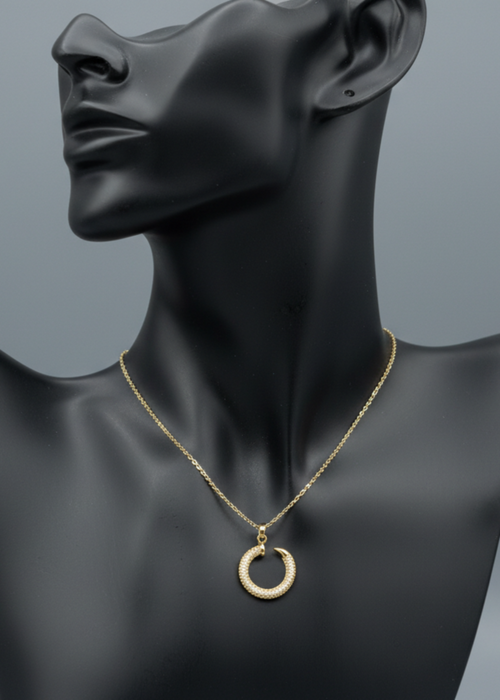 Shop the Crescent Pave Pendant from Zarosh Jewel