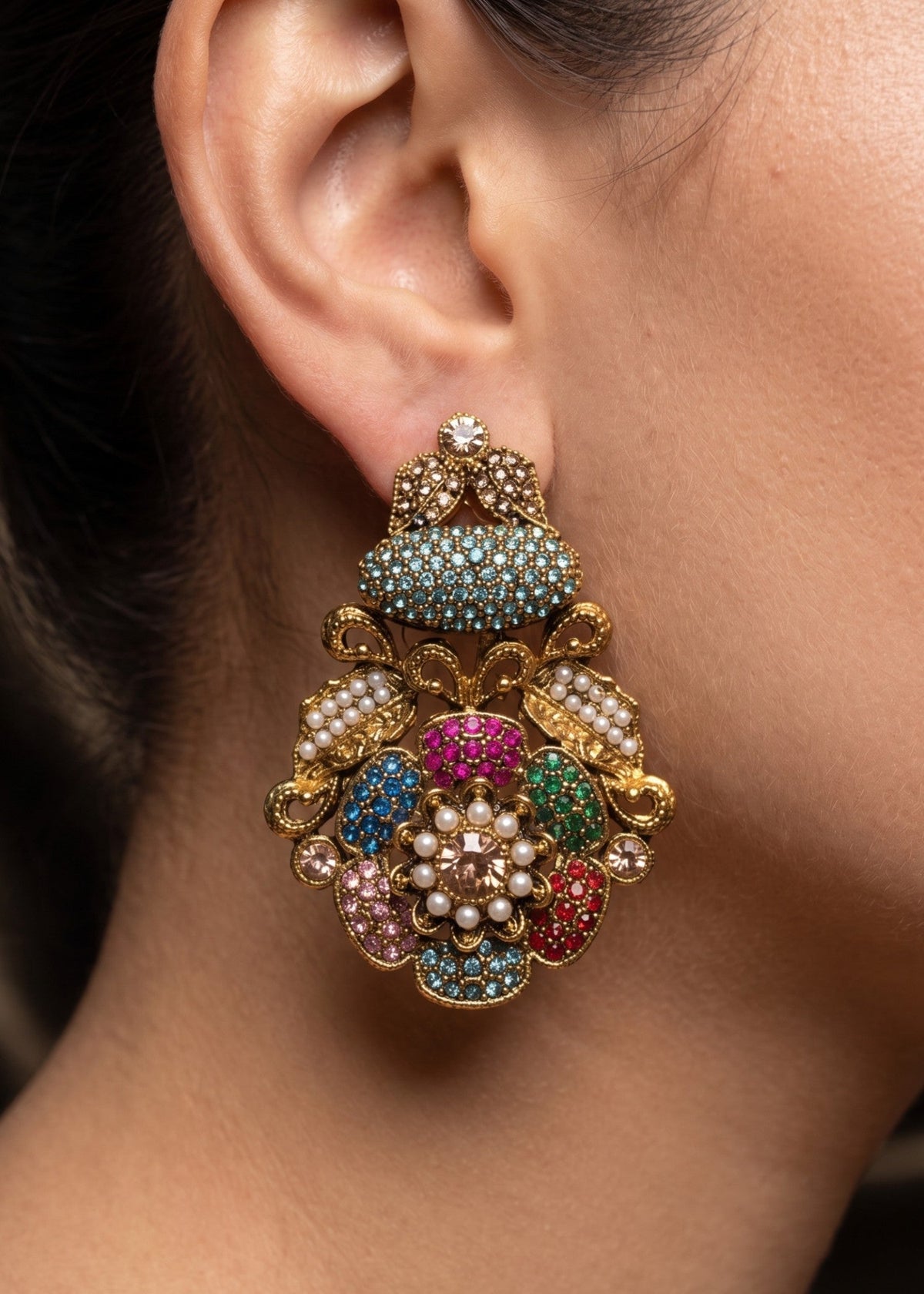 Shop the Dareen Heritage Statement Studs from Zarosh Jewel