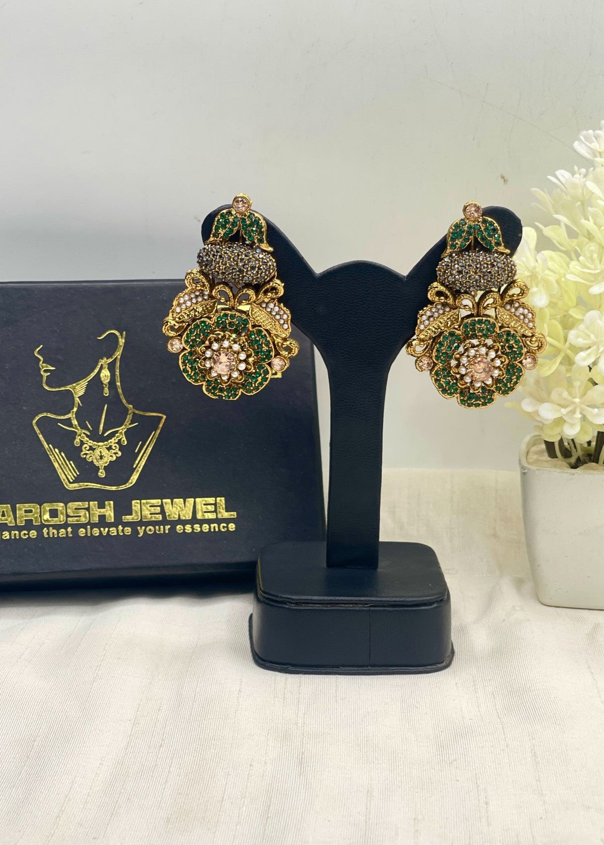 Shop the Dareen Heritage Statement Studs from Zarosh Jewel