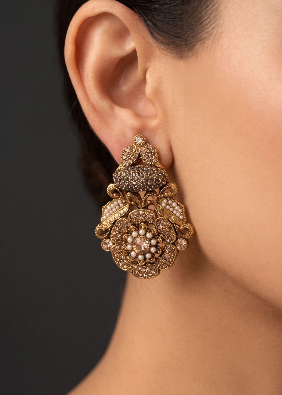Dareen Heritage Statement Studs by Zarosh Jewel