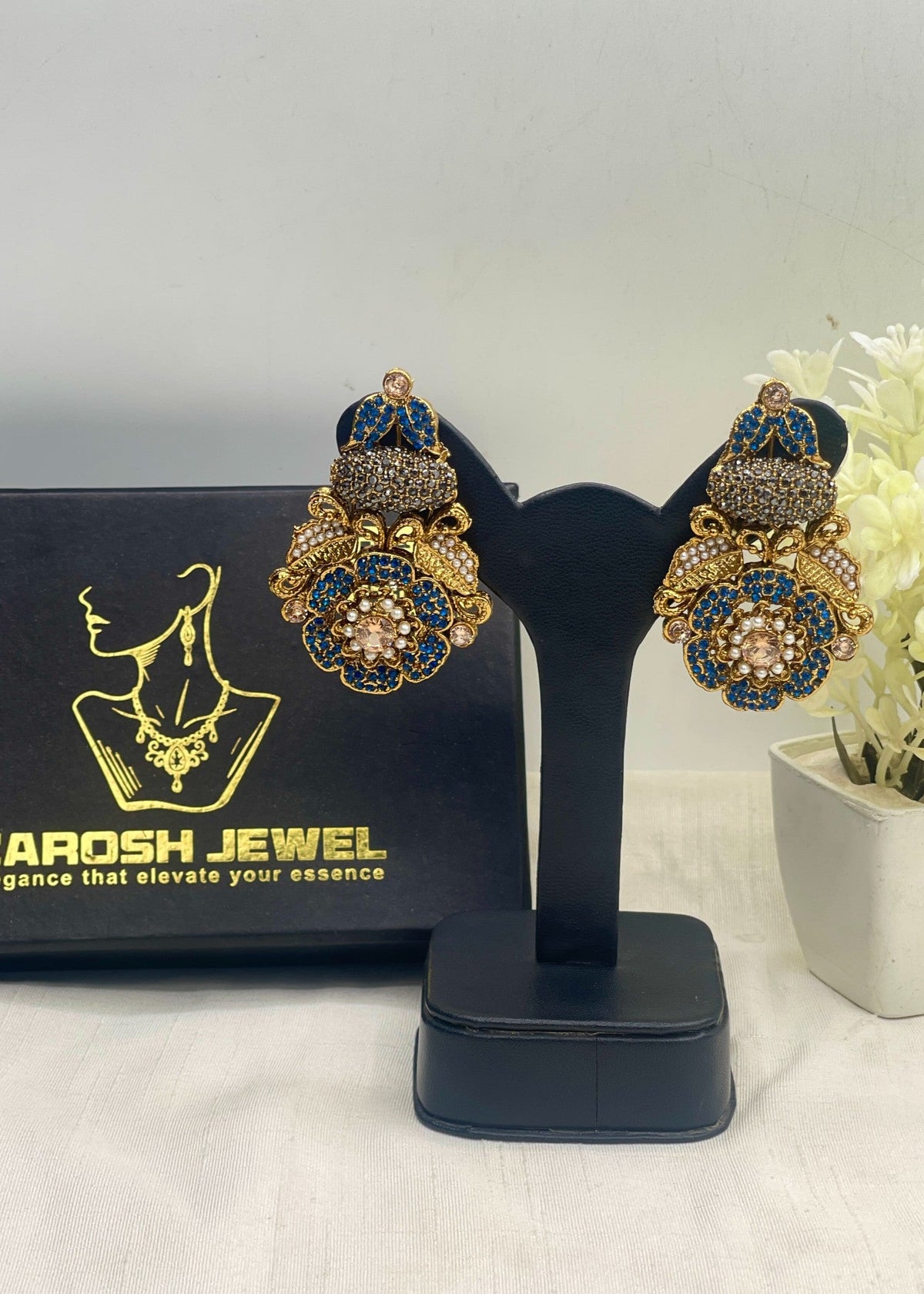 Shop the Dareen Heritage Statement Studs from Zarosh Jewel