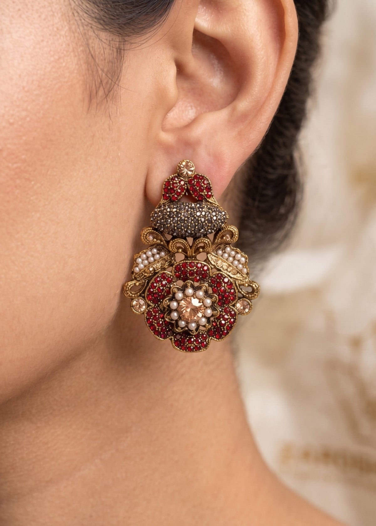 Shop the Dareen Heritage Statement Studs from Zarosh Jewel