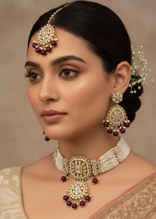 Dulhan Kundan Set by Zarosh Jewel