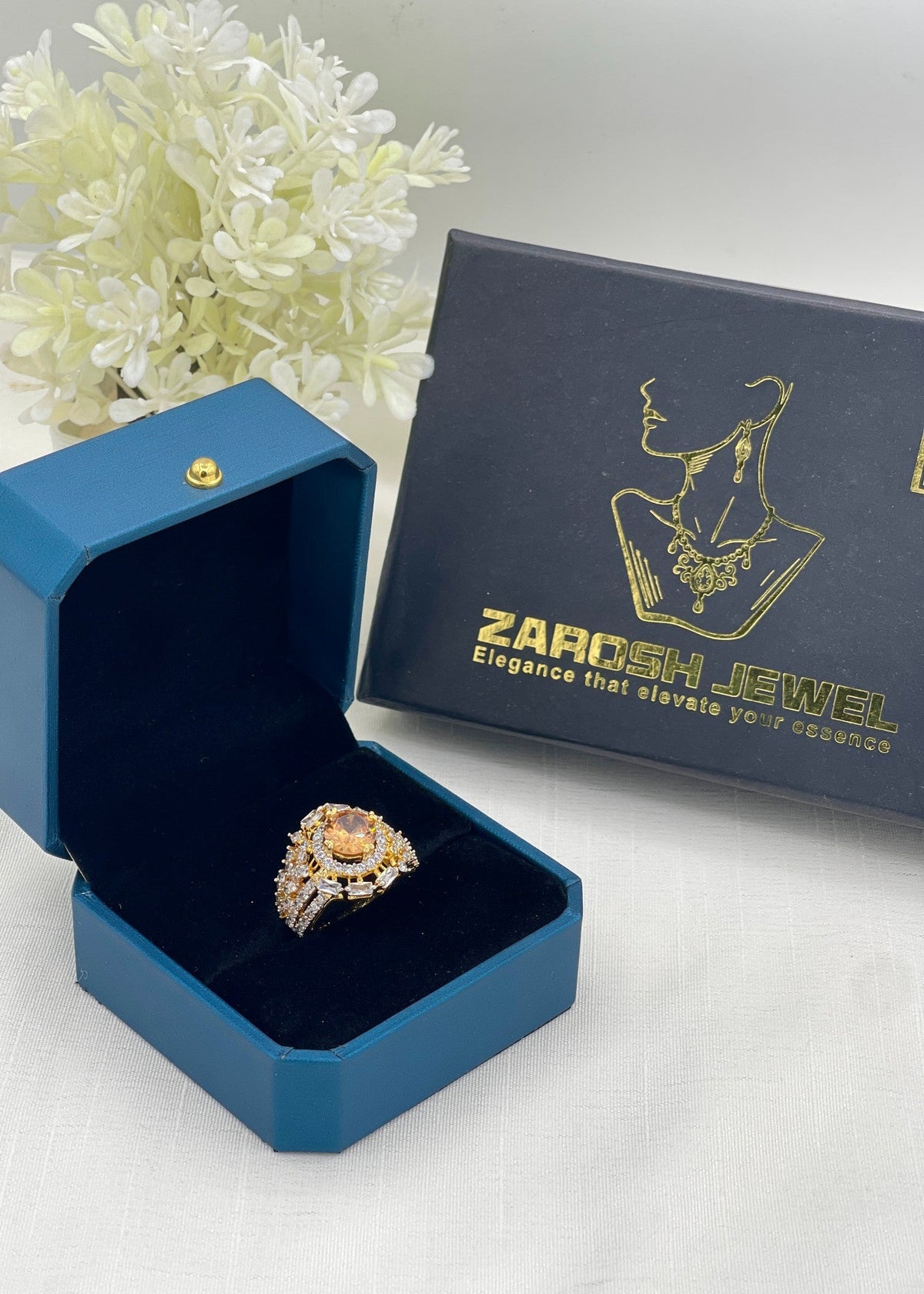 Shop the Elani Gold Plated Ring from Zarosh Jewel