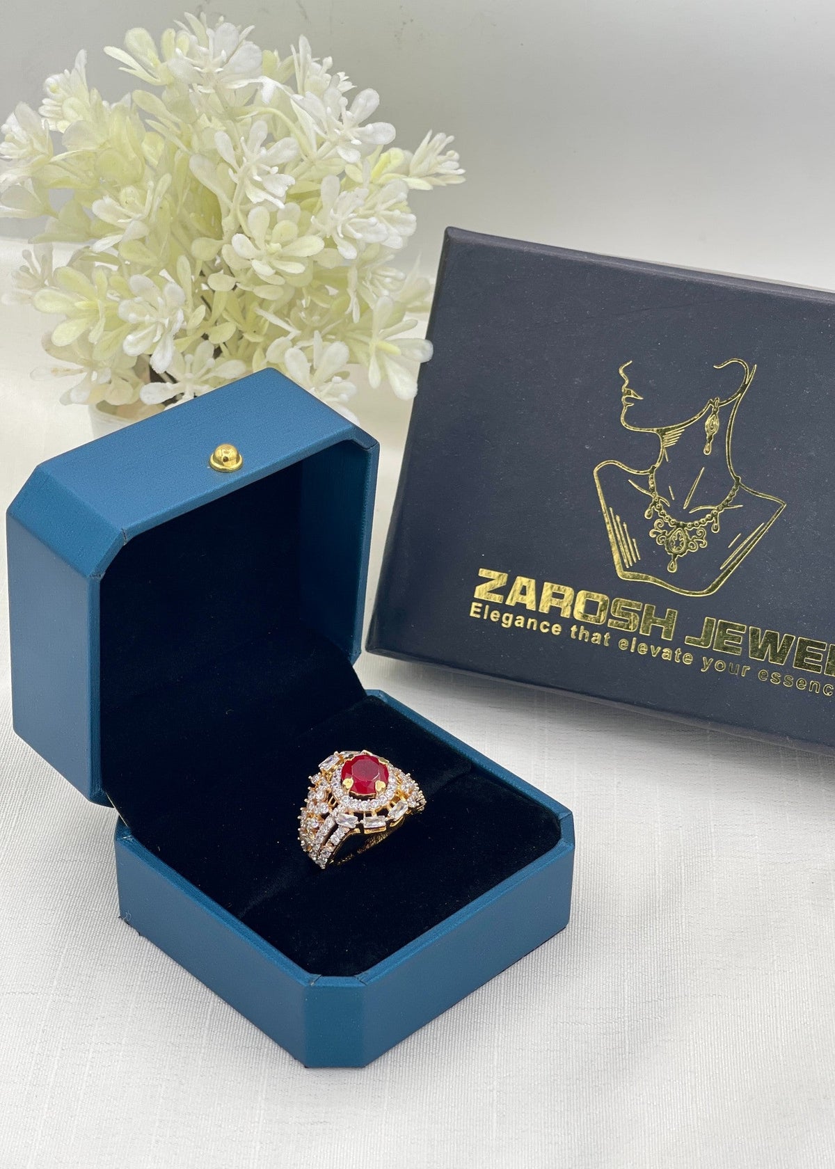 Shop the Elani Gold Plated Ring from Zarosh Jewel