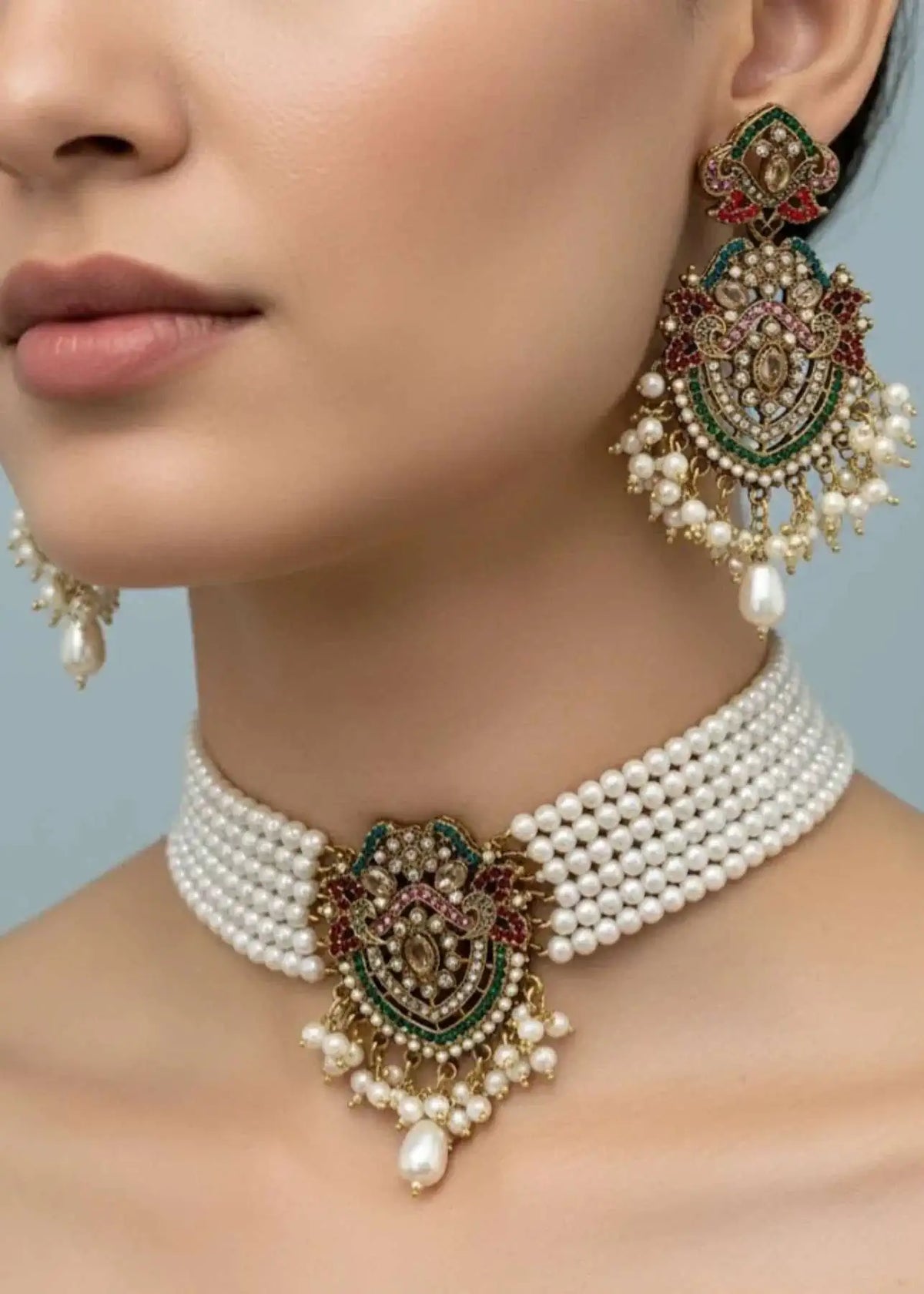 Elaris Regal Pearl Choker Set by Zarosh Jewel