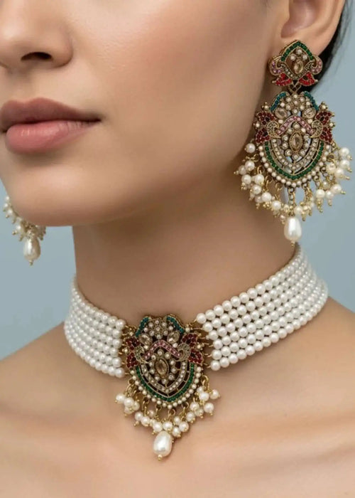 Elaris Regal Pearl Choker Set by Zarosh Jewel