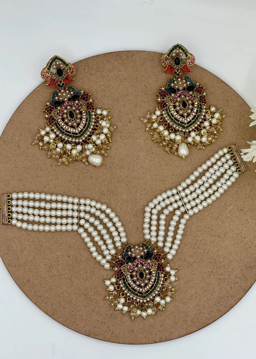 Shop the Elaris Regal Pearl Choker Set from Zarosh Jewel