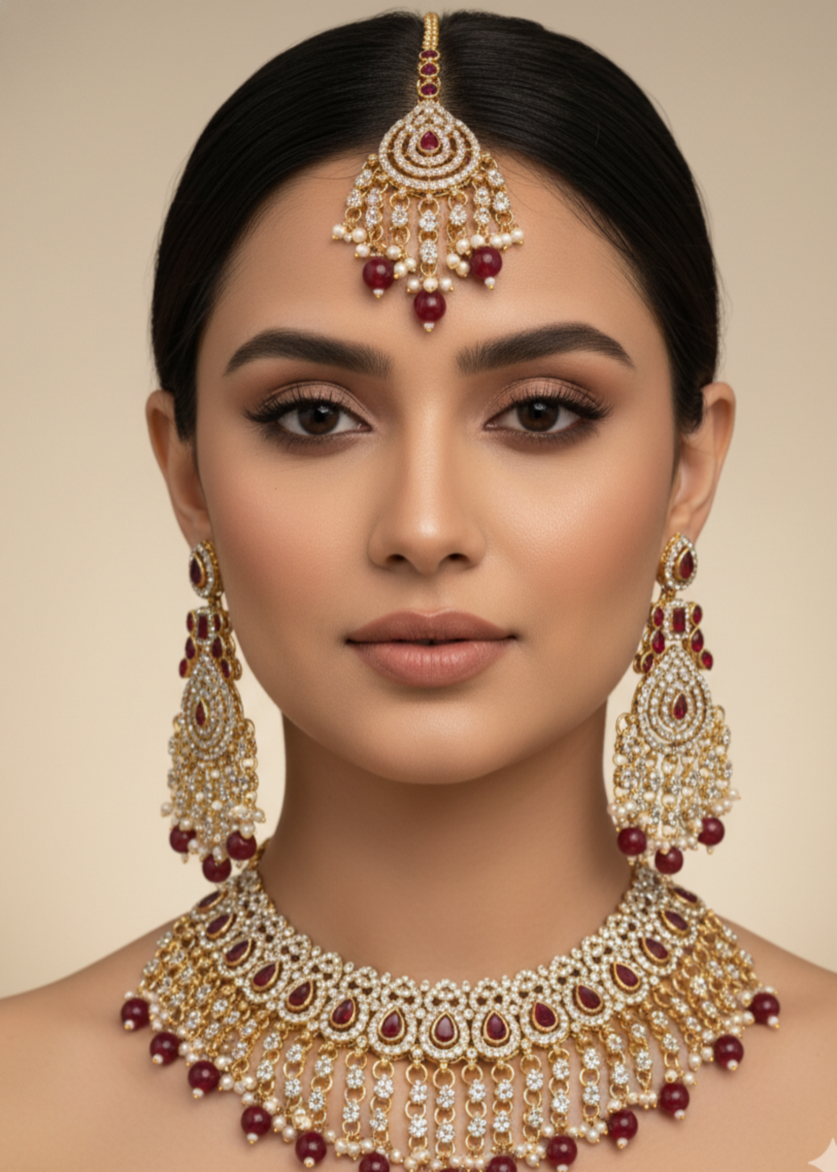 Shop the Emerald Opulence Bridal Jewellery Set from Zarosh Jewel