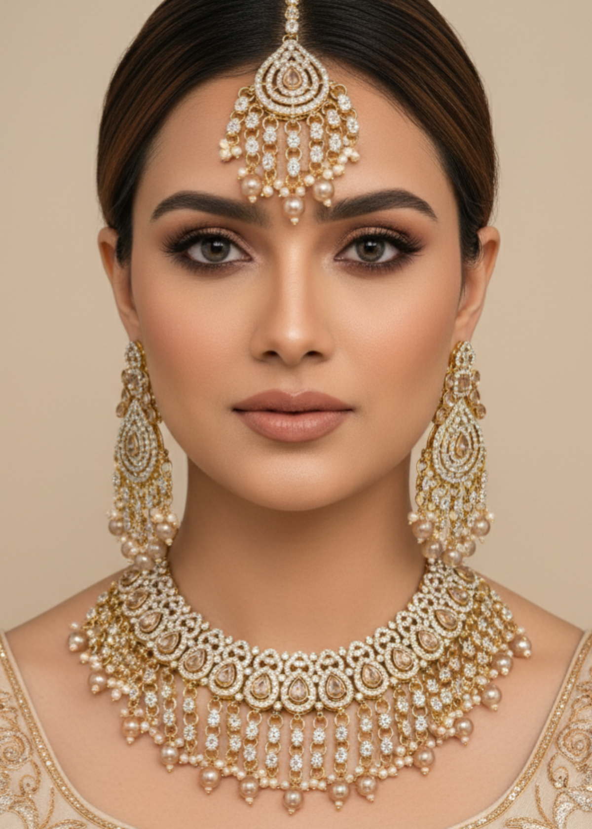 Shop the Emerald Opulence Bridal Jewellery Set from Zarosh Jewel