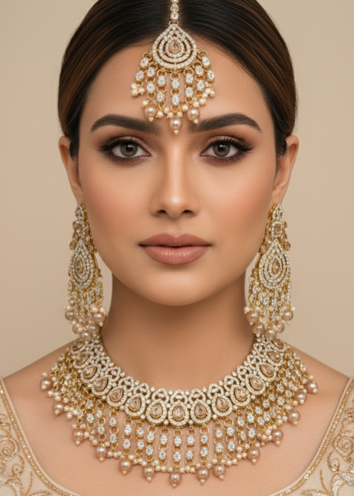 Shop the Emerald Opulence Bridal Jewellery Set from Zarosh Jewel
