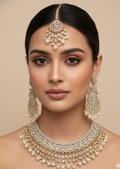Shop the Emerald Opulence Bridal Jewellery Set from Zarosh Jewel