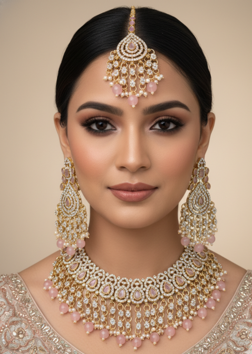 Shop the Emerald Opulence Bridal Jewellery Set from Zarosh Jewel